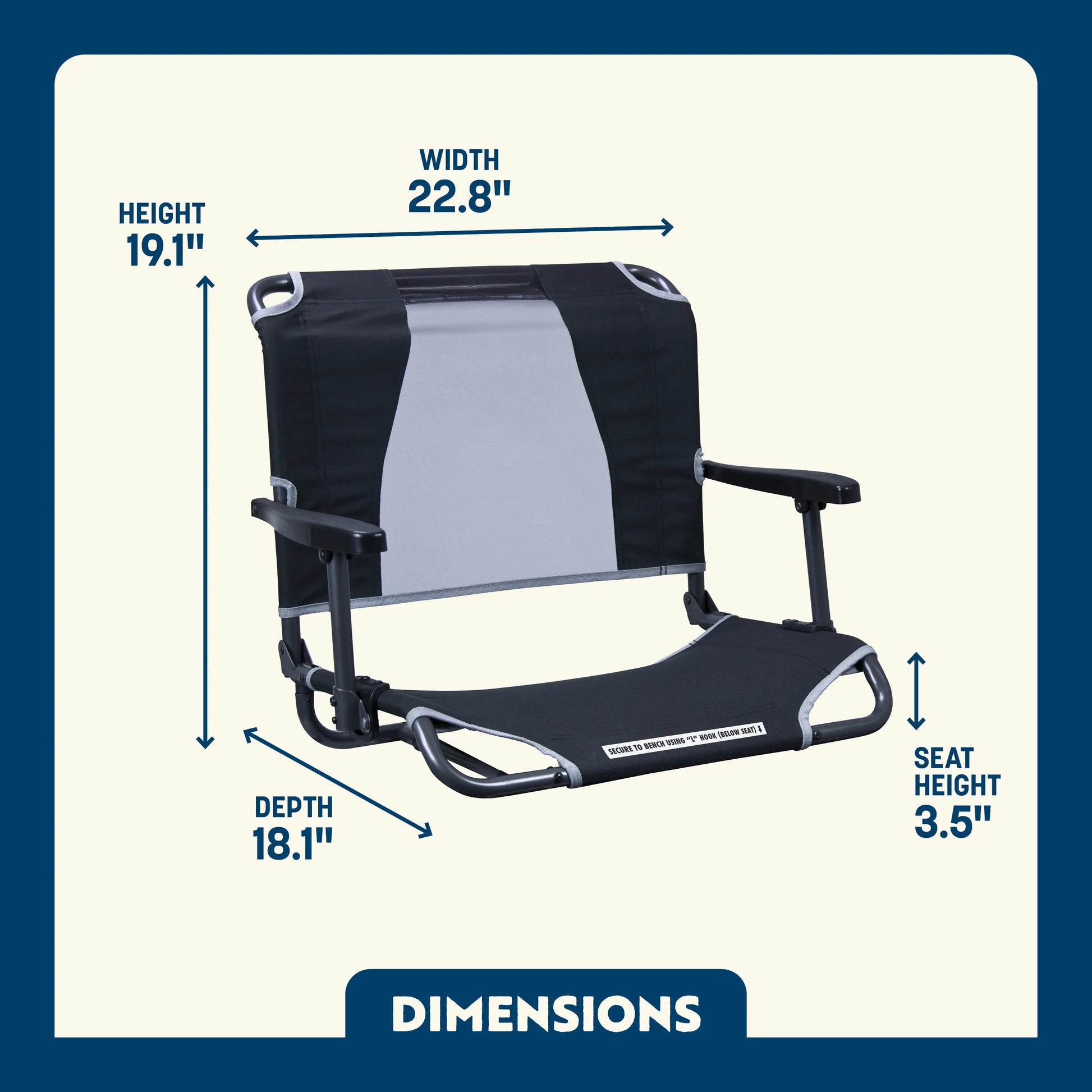 Big Comfort Stadium Chair™ with Armrests - Game Day Comfort
