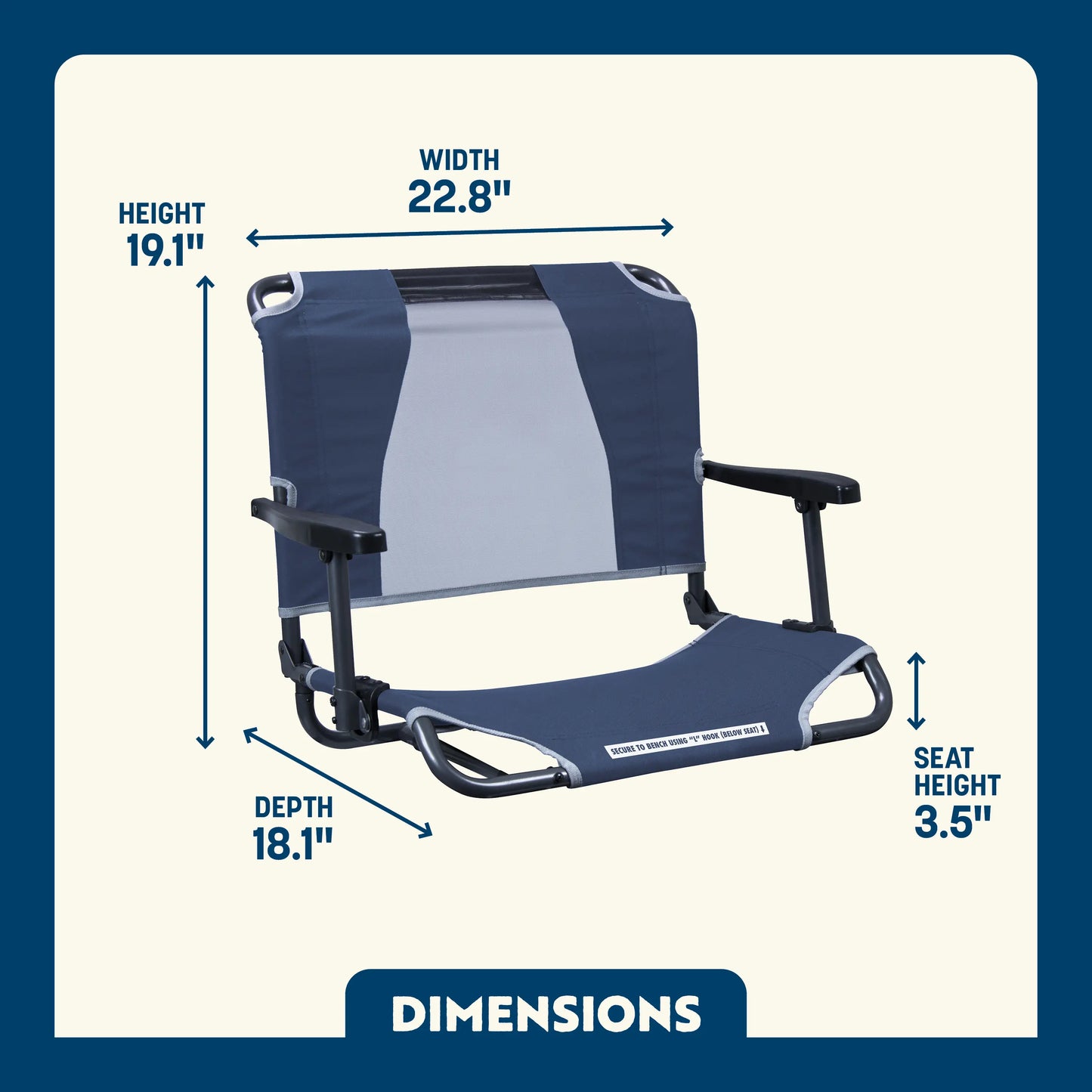 Big Comfort Stadium Chair™ with Armrests - Game Day Comfort