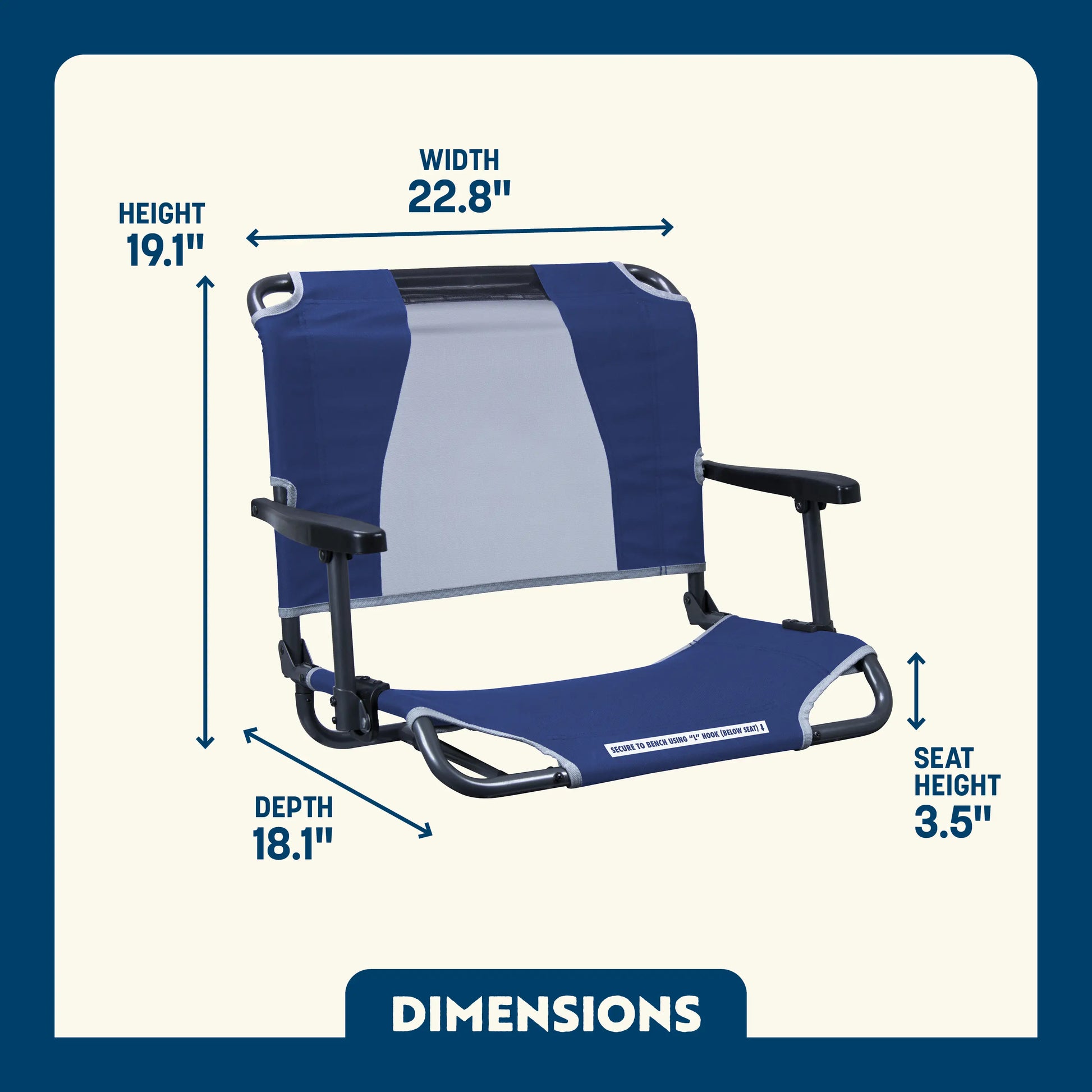 Big Comfort Stadium Chair™ with Armrests - Game Day Comfort