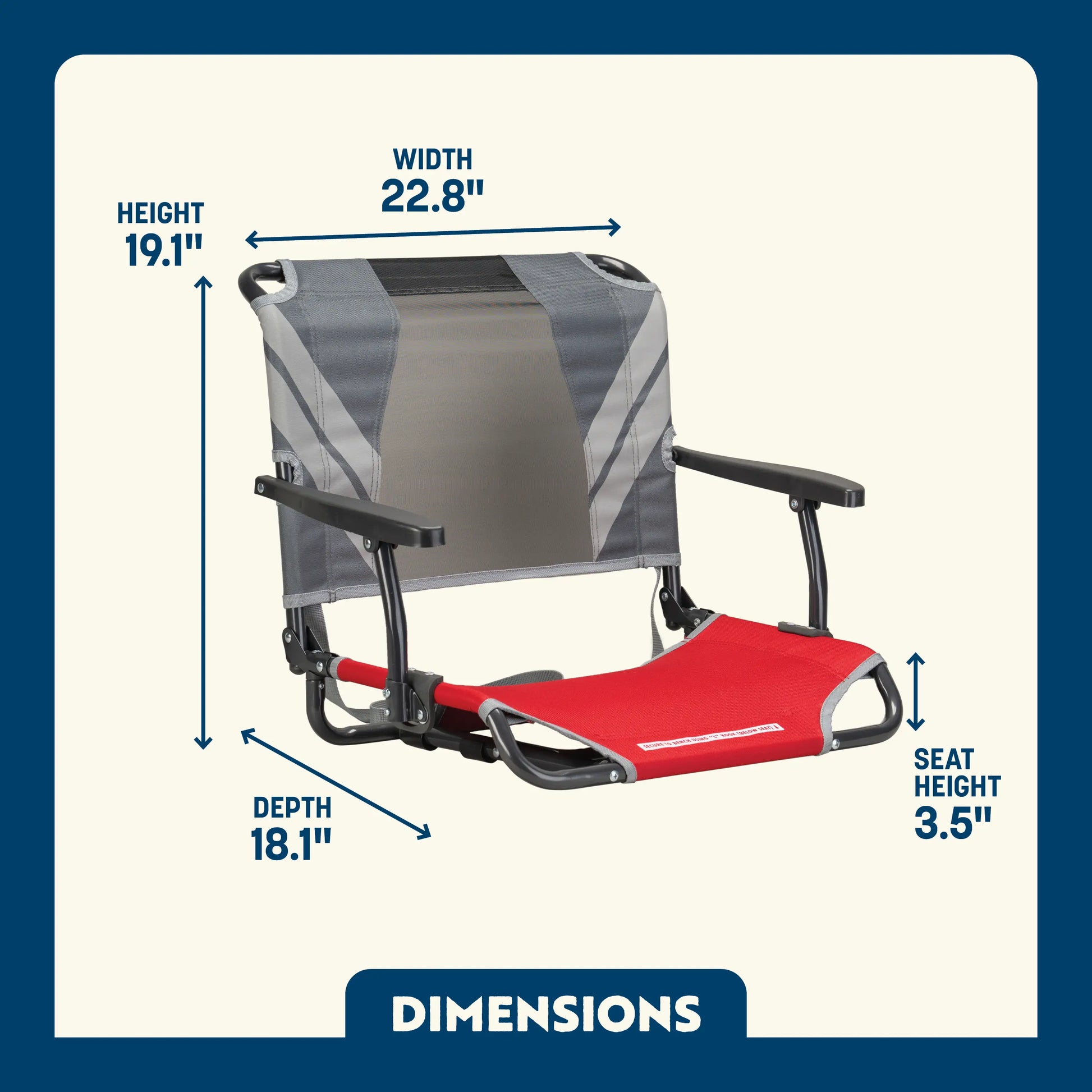Big Comfort Stadium Chair™ with Armrests - Game Day Comfort