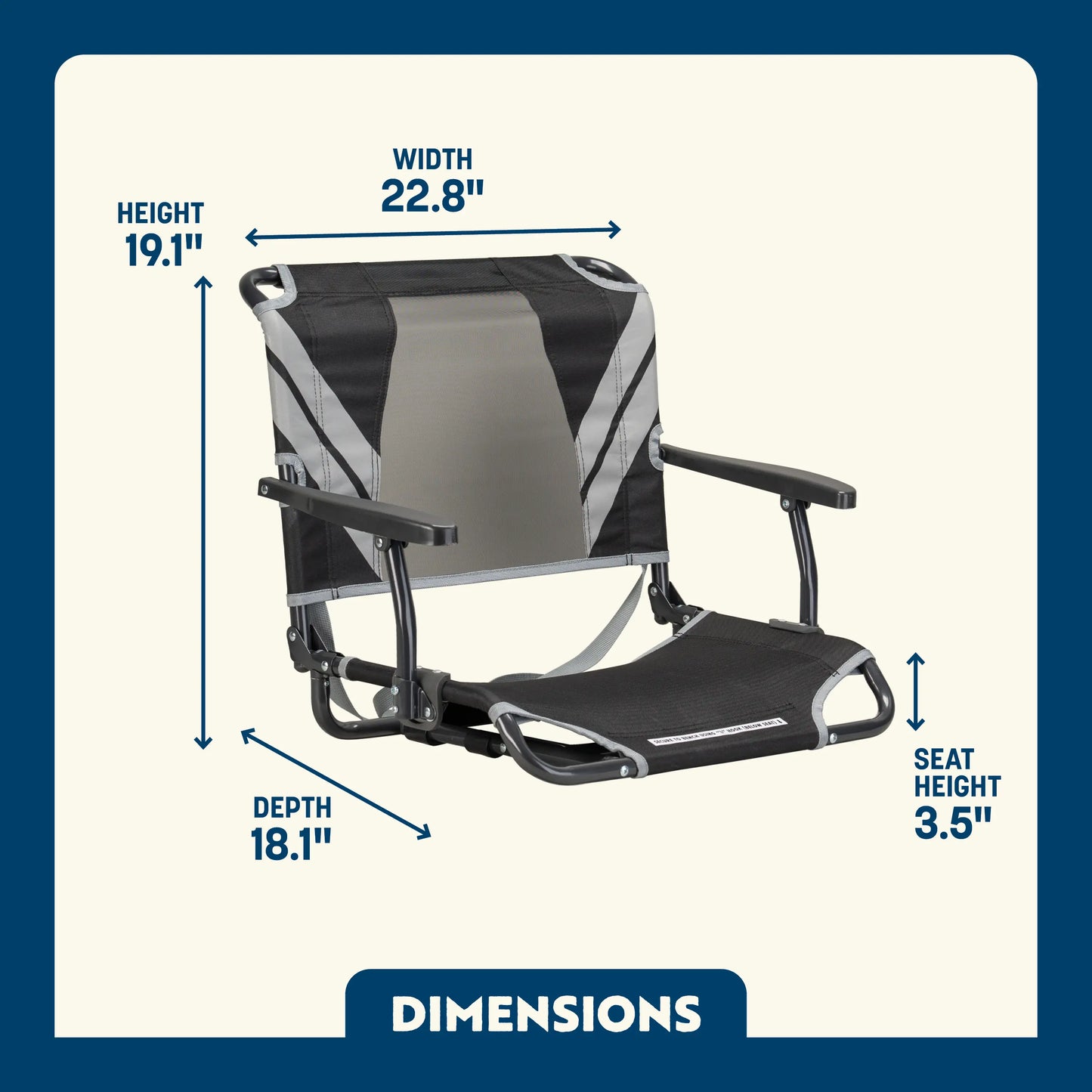 Big Comfort Stadium Chair™ with Armrests - Game Day Comfort