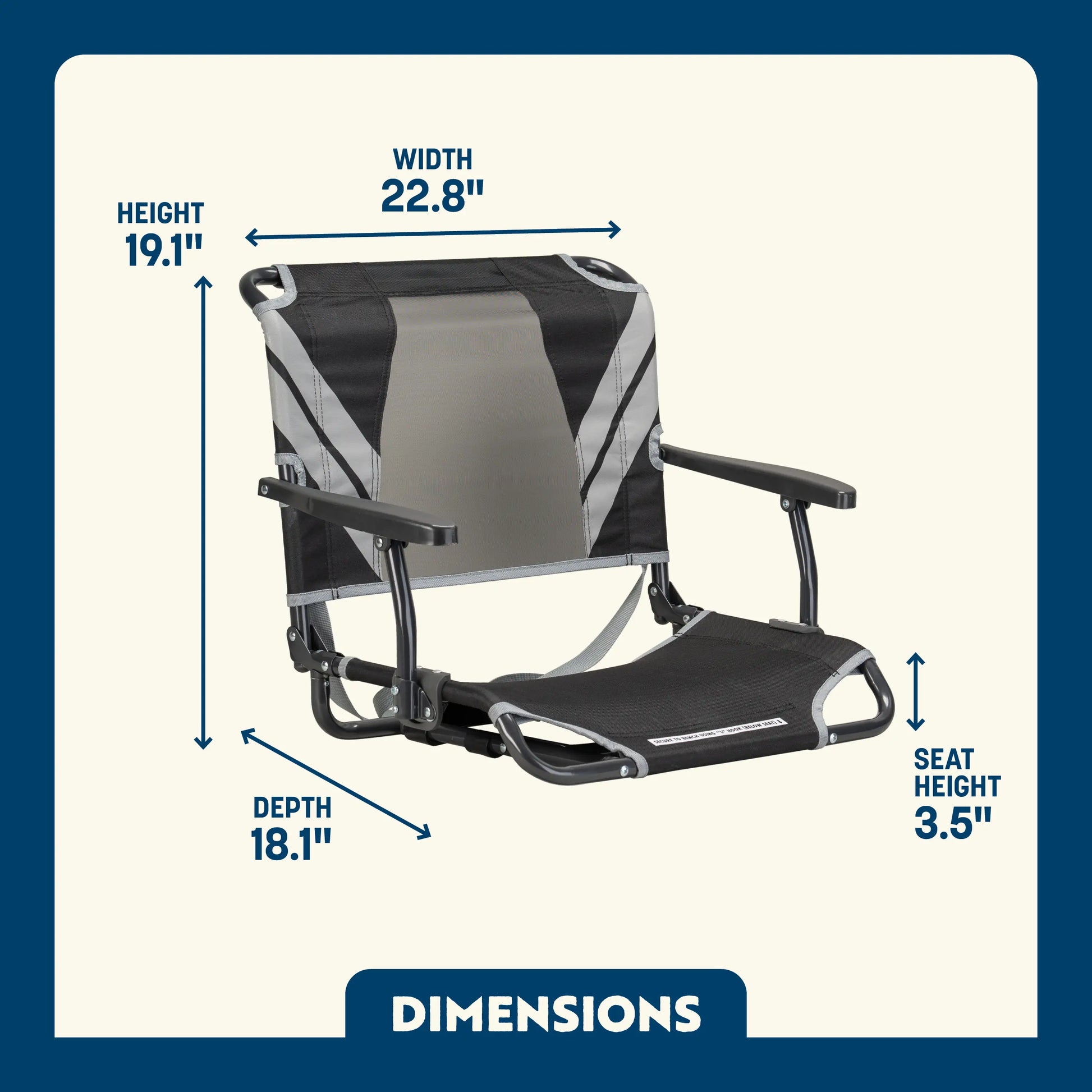 Big Comfort Stadium Chair™ with Armrests - Game Day Comfort