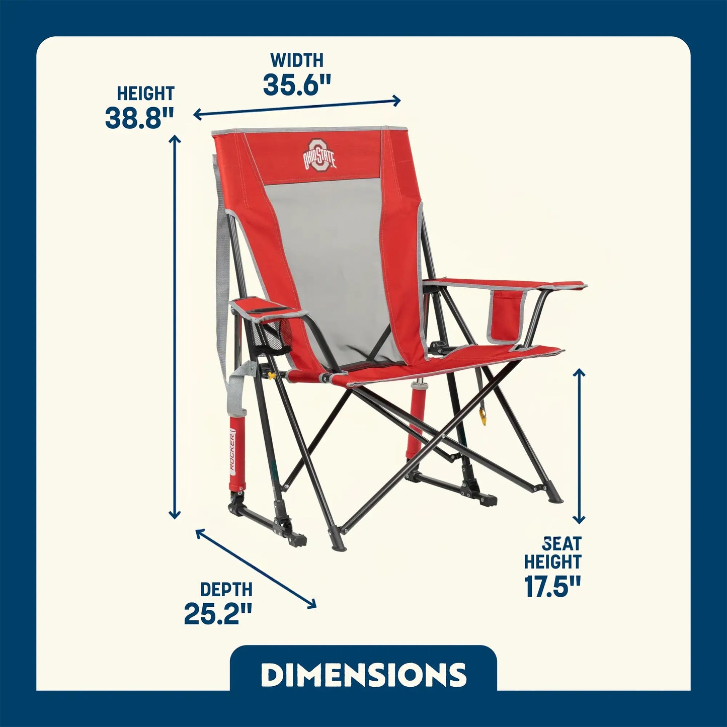 College Comfort Pro Rocker™ - Ohio State Buckeyes - Game Day Choice