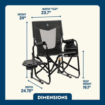 Stowaway Rocker™ with Side Table - Travel Setup